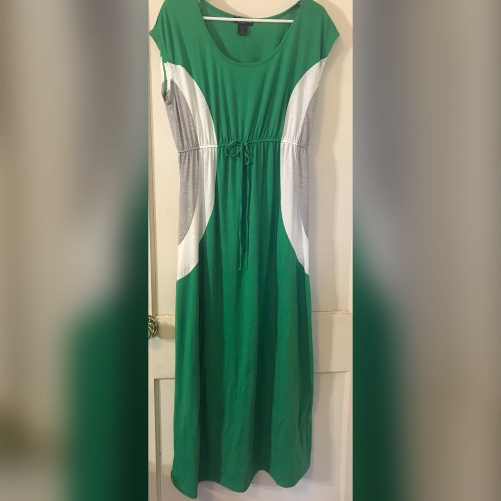 Sold Maxi Plus size green and white dress